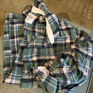 Green Plaid Button-Up Shirt